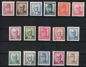 Cecoslovacchia 1945 MNH Mi 460-475 Sc 293-300A Štefánik-Benes-Masaryk, set ** - Foto 1 di 2
