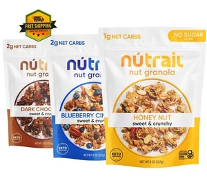 NuTrail Keto Nuss Granola Müsli Variety Pack - Low Carb, ohne Zucker, 8 oz (3er Pack) - Bild 1 von 7