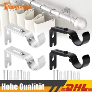 2PCS Gardinenstange Halterung Ø20-25mm Vorhangstange Halter Spannstange Metall - Bild 1 von 20