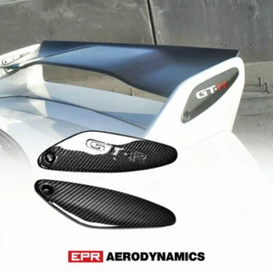 Para Nissan R33 Skyline GTR OE Cinta Carbono Brillante Alerón Trasero 'GTR' Logo Tapa Extremo - Imagen 1 de 7