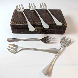 6 Terrapin Forks French Maker J. Brille Hallmarked Silverplate Original Case - Picture 1 of 18