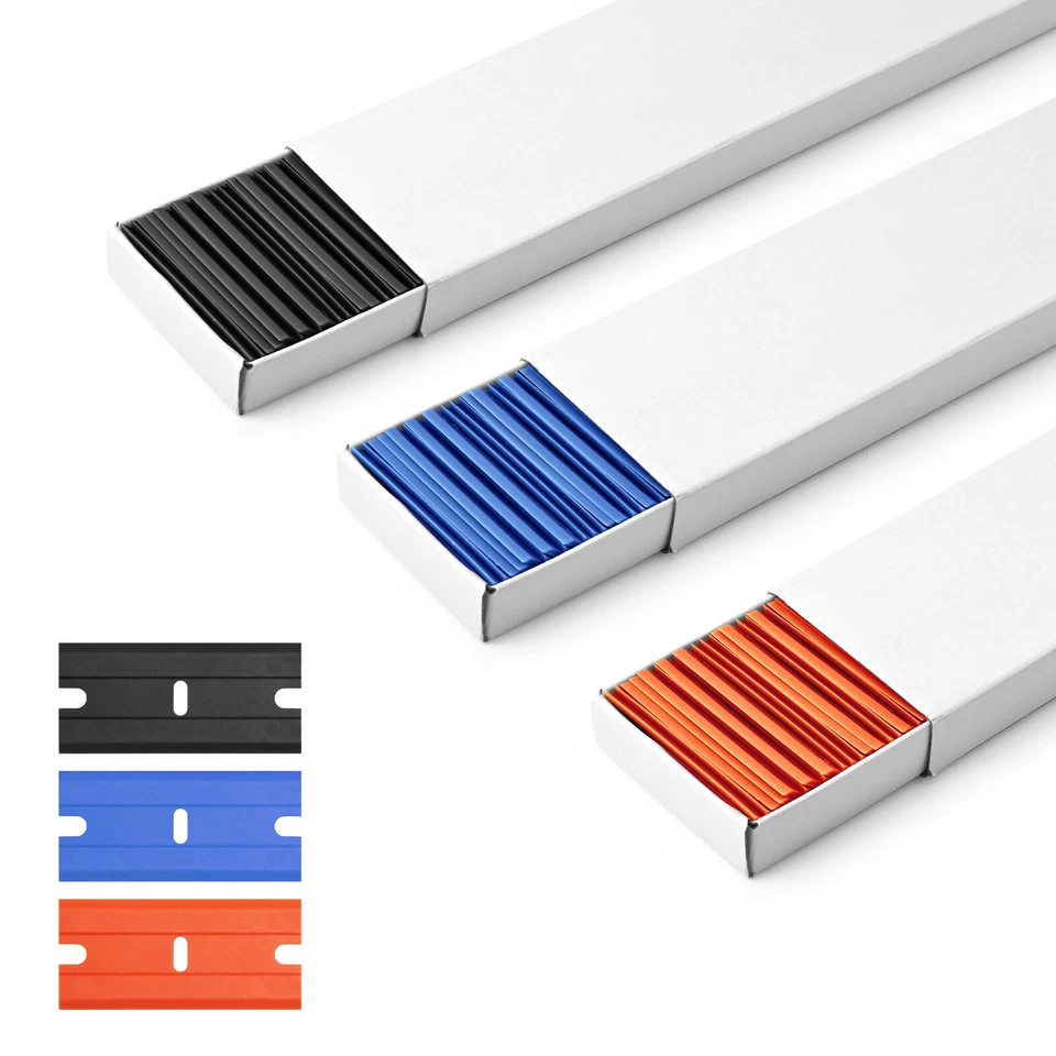 300PCS Double Edged for Safety Glass Scraper 600 Edge Plastic Blades Razor Clean - Image 1 of 4