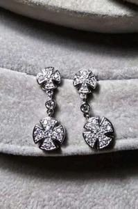Ross Simons sterling silver Cross charm dangle Earrings - Picture 1 of 12