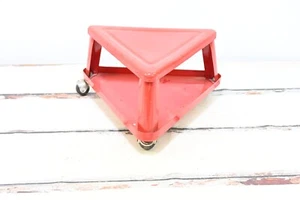 Vintage Triangle Mechanics Stool Rolling Red 3 Wheeled Dolly Seat Creeper Seat - Bild 1 von 11