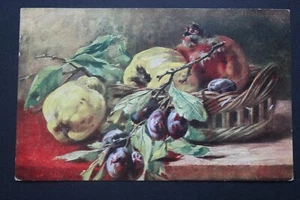 Carte Postale Ancienne 1909 Tableau de Fruits - Picture 1 of 1
