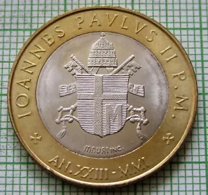 VATICAN JOHN PAUL II Ioannes Pavlvs II 2001 1000 LIRE, BI-METALLIC UNC - Picture 1 of 6