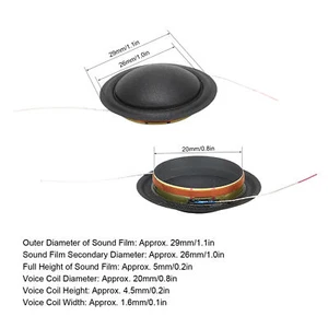 2Pcs Tweeter Voice Coil Tweeter Dome Film Accessory Replacement 29mm For Speaker - Picture 1 of 12