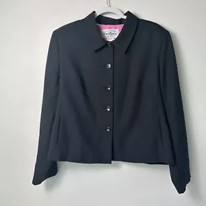 Patchington Blazer Petite 16 16P Black 5 Button Front Pockets Jacket Career - Picture 1 of 15