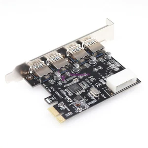 4 Port USB 3.0 PCI Express Card PC Karte Computer Controller Hub PCIe Adapter FR - Photo 1/5