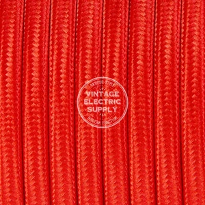 Red Parallel (Flat) Cloth Covered Wire - Antique Lamp Cord - UL Listed - Picture 1 of 1