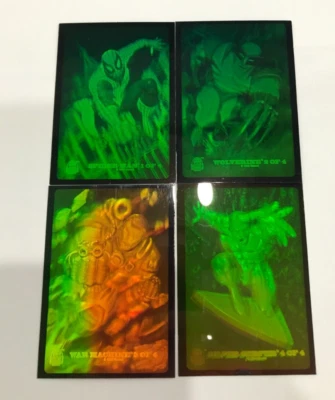 1994 MARVEL UNIVERSE TRADING CARD HOLOGRAM CHASE CARD COMPLETE 4-CARD SET - Image 1 of 4