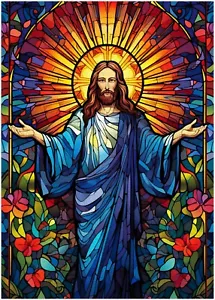 Stained Glass Jesus of Nazareth Jigsaw Puzzle 300/500/1000 Piece - Picture 1 of 3