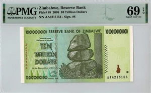 Zimbabwe - 10 Trillion Dollars 2008 - P88 PMG69 EPQ - Picture 1 of 2