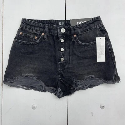 Pantalones Cortos BDG Negros Verano Corte Denim Desgastados Para Mujer Talla 28 Nuevos Foto 1 de 4