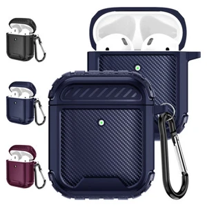 For Apple AirPods 1st 2rd Generation Silicone Case Anti-Fall Cover With Keychain - Picture 1 of 33