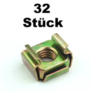 32 Käfigmuttern M6 für Stahl Rackschiene Käfigmutter Cagenuts Adam Hall 5651 NEU - Bild 1 von 5