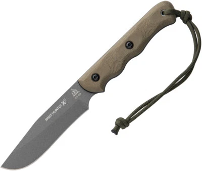 TOPS Spirit Hunter X3 Green Micarta 1095 Fixed Blade Knife w/ Sheath SHR03 - Image 1 of 4