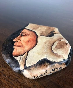 Walter Egel Kuhlman Painting On Stone Signed 1973 - Picture 1 of 11