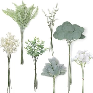 Artificial Greenery Stems Box Set,75 Pcs with 7 Kinds of Faux Greenery Branches - Picture 1 of 9