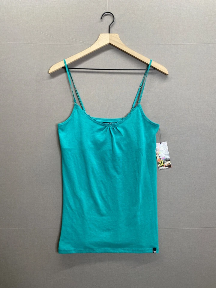 Volcom Womens Turquoise Tank Top Spaghetti Strap NWT Size Large - Imagem 1 de 4