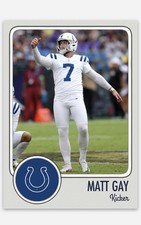 Matt Gay Indianapolis Colts Football Card! Kicker! Rare!