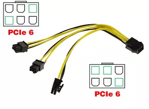Adapter Cord Pcie 6 Dots Female To 3X Pci-E 6 Points To 20cm - Picture 1 of 1