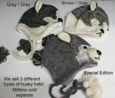 ALASKAN MALAMUTE HAT ADULT knit cap LINED deLux dog hound MENS WOMENS knitwits Foto 1 de 4