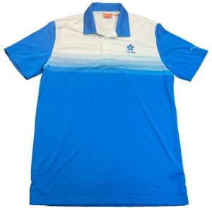Puma Dry Cell Polo Shirt Men's Large Blue White Golf Sport Lifestyle Poipu Bay - Picture 1 of 8