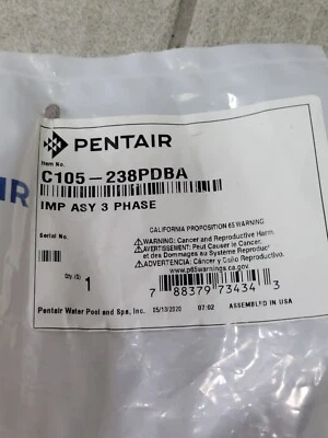 Pentair Max-E-Pro Impeller 1.5HP and 2HP  C105-238PDBA - Image 1 of 4