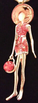 Collar Betsey Johnson Rojo Estrás Ópalo Dama Tono Dorado Moda Declaración Foto 1 de 3