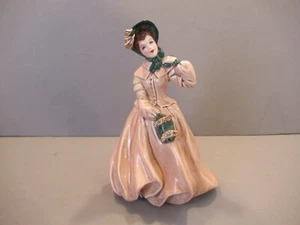 Florence Ceramics Pasadena CC Lady Figurine Clarissa Pink Mauve Dress Green Muff - Picture 1 of 14
