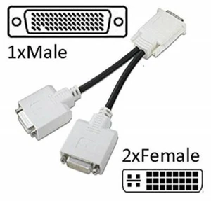 HP DMS-59 to vers 2x DVI double MONITOR SPLITTER CABLE Y P/N 338285-009 - Imagen 1 de 1