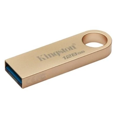 Kingston 128GB DataTraveler SE9 G3 Memory Pen, USB 3.2 Gen1 Type-A, Metal Gold - Image 1 of 2