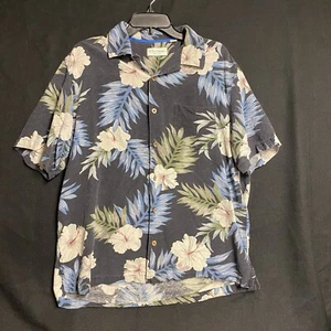 Karibik reine Seide Herren L Hawaii Tropical Kurzarm Hemd mit Tasche - Bild 1 von 10