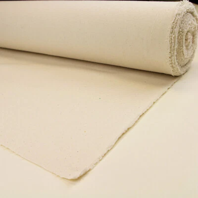 Natural 100% Cotton Calico Fabric 230GSM Unbleached Thick Heavy 150cm Wide Craft - Image 1 of 2