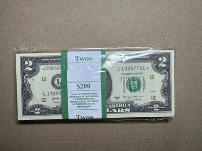 $2 2017 = 100pcs Not Consecutive Serie Number Replacement Star Gem UNC_LDP Shop. - Image 1 of 3