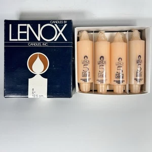 Vintage 1978 LENOX Box of 8 Apricot 5" Made in USA Cottage Candles ~ NOS - Picture 1 of 5
