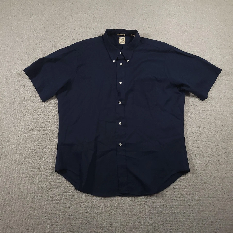 Vintage Arrow Cum Laude Shirt Mens XL Blue Button Up Short Sleeve Oxford 70s USA - Image 1 of 4