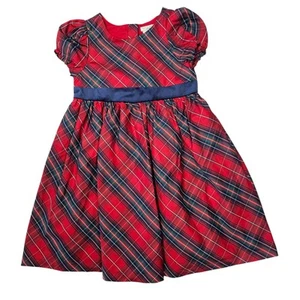 Max Studio Kids Holiday Red and Blue Plaid Dress with Bow Size 7 - Picture 1 of 9