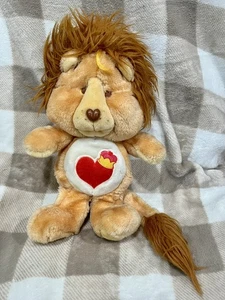 Peluche giocattolo Kenner cartone animato vintage 1984 Care Bear Cousins cuore coraggioso leone - Foto 1 di 4