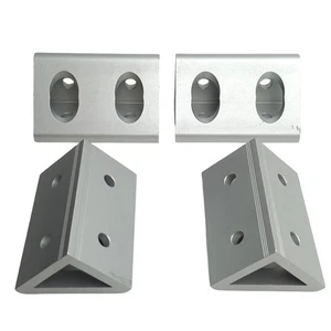 Lot of 4 80/20 45-4334 Wide Gusseted Inside Corner Bracket, 45 Series, 87 x 45mm - Picture 1 of 5