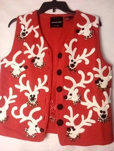 Gilet natalizio vintage Michael Simon renna piccolo - Foto 1 di 8