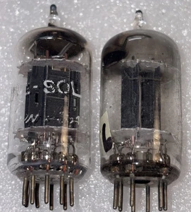 Coppia Tubi Tunsol 5687 Dual Black Flat Plate D Getter RARI Amplitrex Strong #4 - Foto 1 di 7