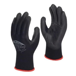 12 Pairs Polyco Matrix P Grip Black PU Palm Coated Work Gloves Size 10 XL - Picture 1 of 2