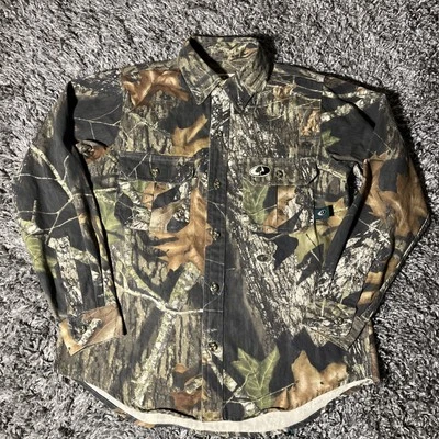 Camisa Mossy Oak Camuflaje Sarga Cepillada Abotonada Juvenil L Caza Camuflaje Equipo Foto 1 de 4