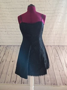 VTG Extra Femmes Collection Bkack Lace Slip Dress Sz S/ M Whimsygoth FairyGrunge - Picture 1 of 8