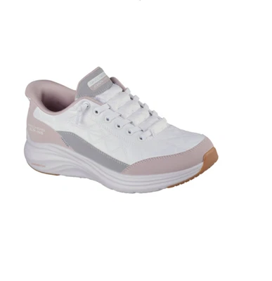 Skechers - Women's Contour Foam - Cozy Fit Shoe Width: B White/Lavender size 8 - Image 1 of 4