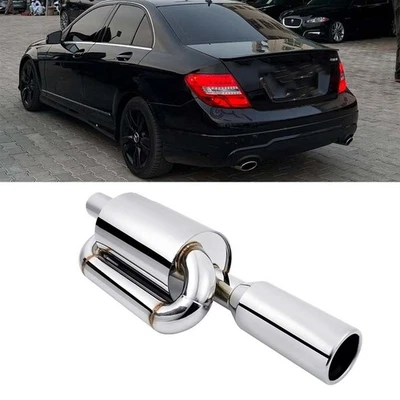 Silenciador de escape de doble bucle para Mercedes Benz c300 2,5" entrada 4,0" punta pulida Foto 1 de 4