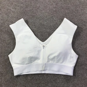 Tommie Copper Shoulder Support Sports Bra Large White Zip Front Activewear Gym - Picture 1 of 11