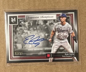 EVAN CARTER 2024 TOPPS MUSEUM SUPERSTAR SHOWPIECES ROOKIE AUTO #d 01/25 Rangers - Picture 1 of 3